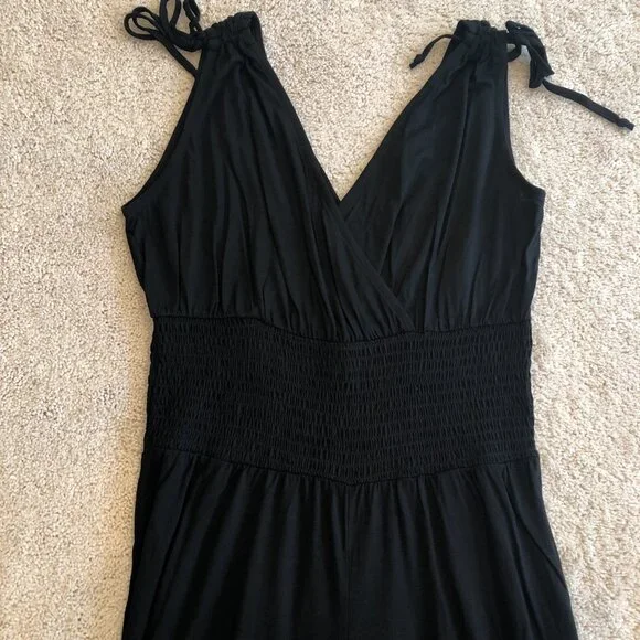 NWT LASCANA Women's Black Tie-Shoulder Jumpsuit - Picture 5 of 11